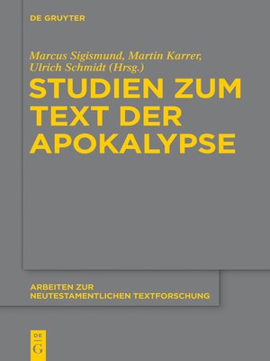 cover image of Studien zum Text der Apokalypse